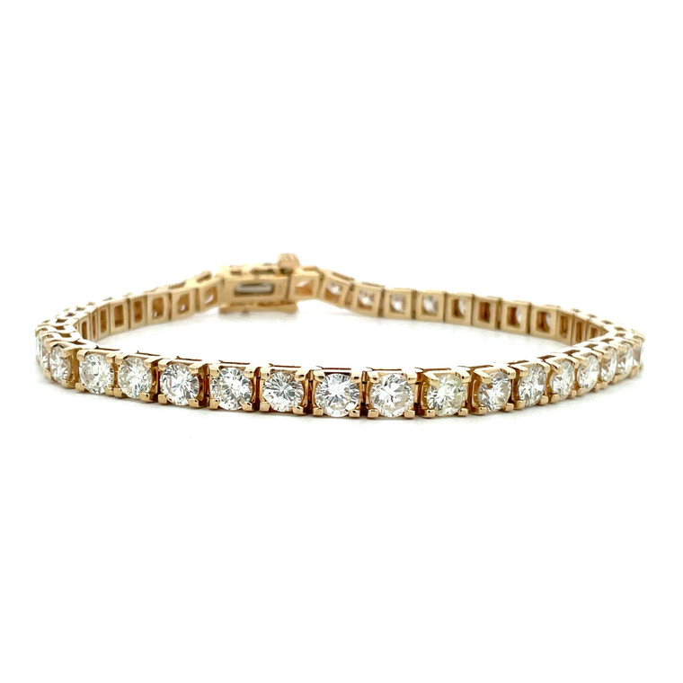 14K Yellow Gold approx 6.25 ct. tw.Diamond Tennis Bracelet 7"