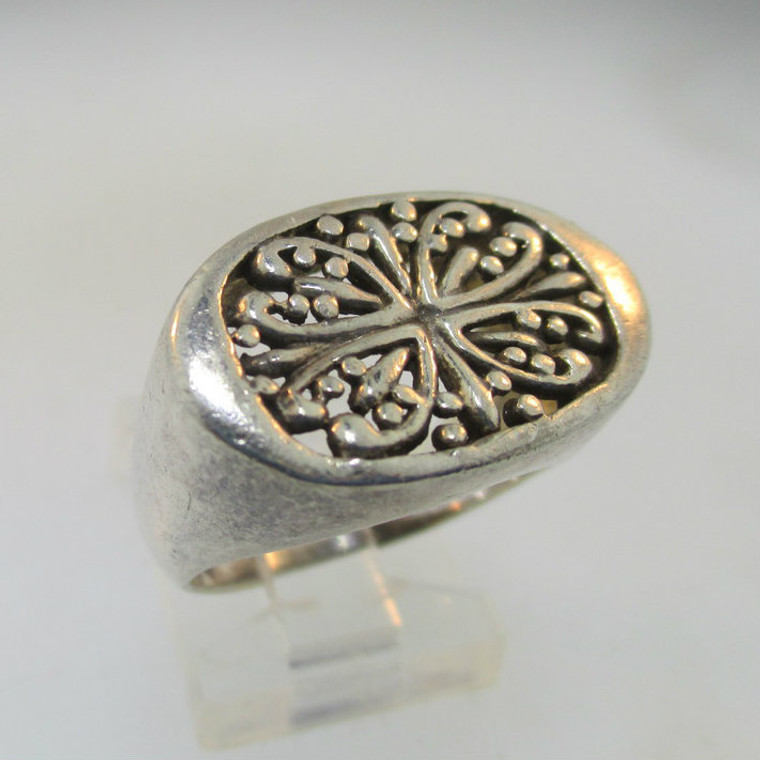 Sterling Silver Filigree Flower Burst Ring Size 6.5