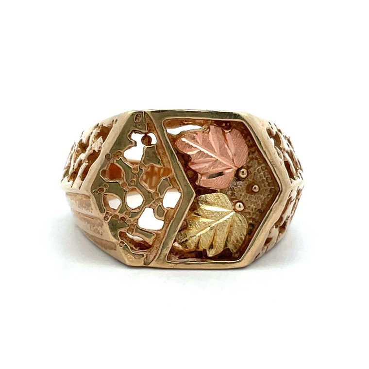 10k Black Hills Gold Coleman Company Mens Ring Size 10