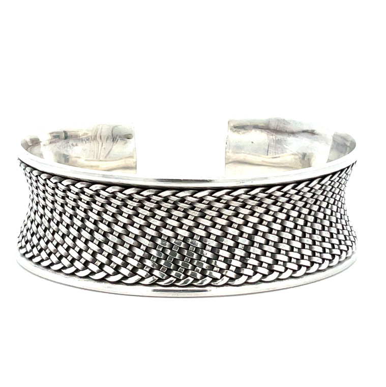 Bali Suarti Sterling Silver Scroll Twist Wire Cuff Bracelet
