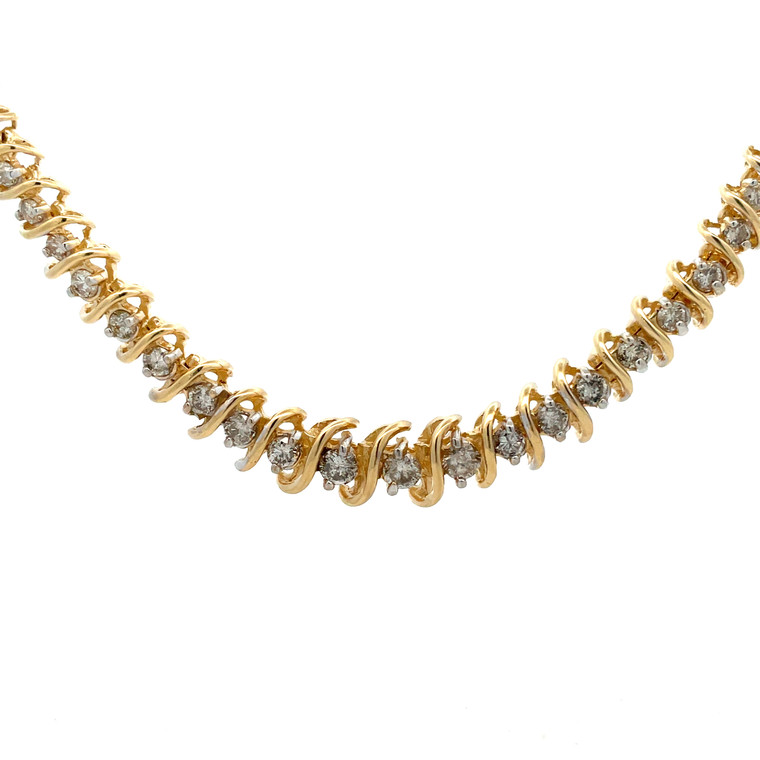 14K Yellow Gold S Link App 5cttw Diamond Accented 18" Necklace
