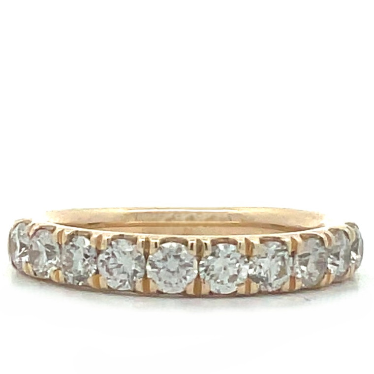 14K Gold Single Band 10 Diamonds .98 Diamond TDW Ring Size 6.5