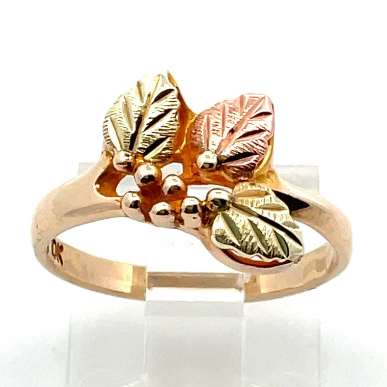 10K Black Hills Gold Grape Ring Size 6.75