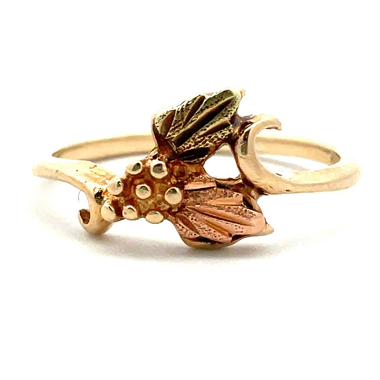 10K Black Hills Gold Dakota Designs Ring Size 2