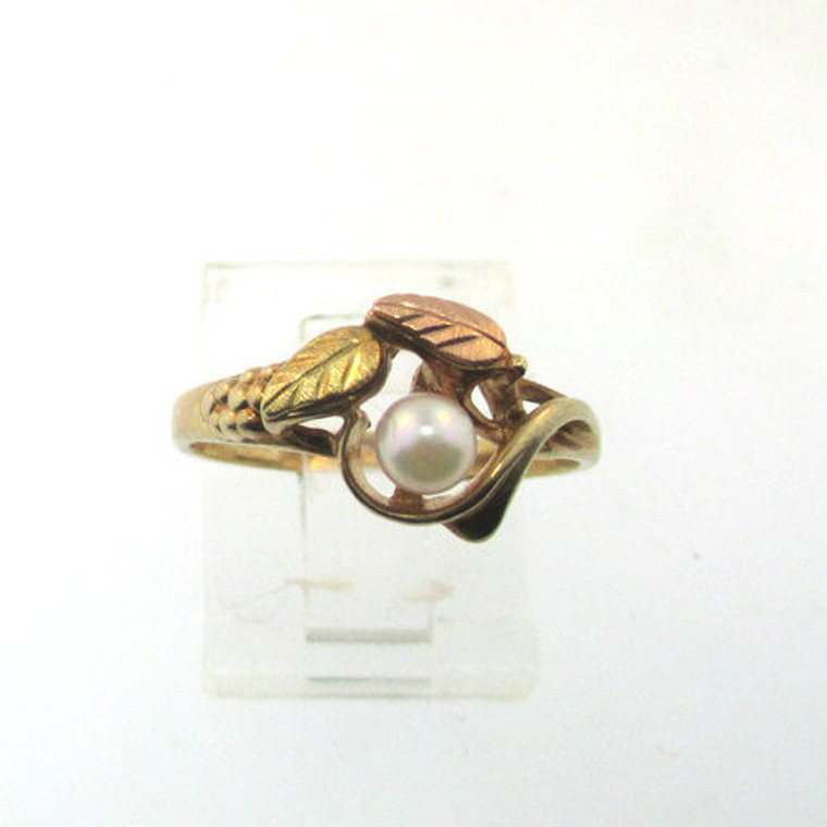 BLACK HILLS GOLD 10k YELLOW GOLD C CO LADIES PEARL RING SIZE 6.75 2.1g BLACK HILLS GOLD 10k YELLOW GOLD C CO LADIES PEARL RING SIZE 6.75 2.1g