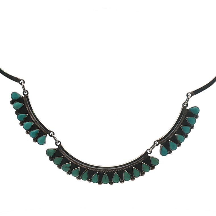 Sterling Silver Turquoise Teardrop Statement Necklace