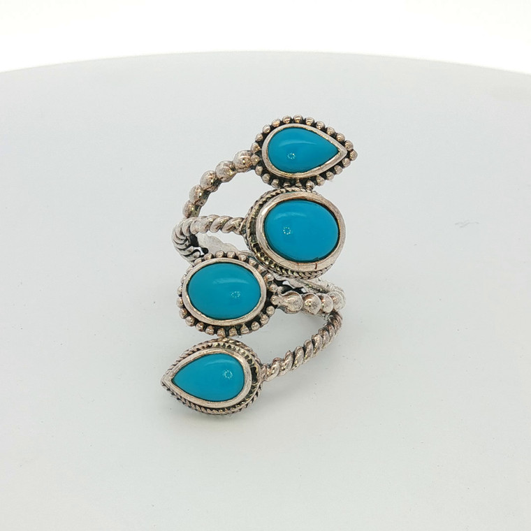 Sterling Silver Turquoise South Western Adjustable Ring