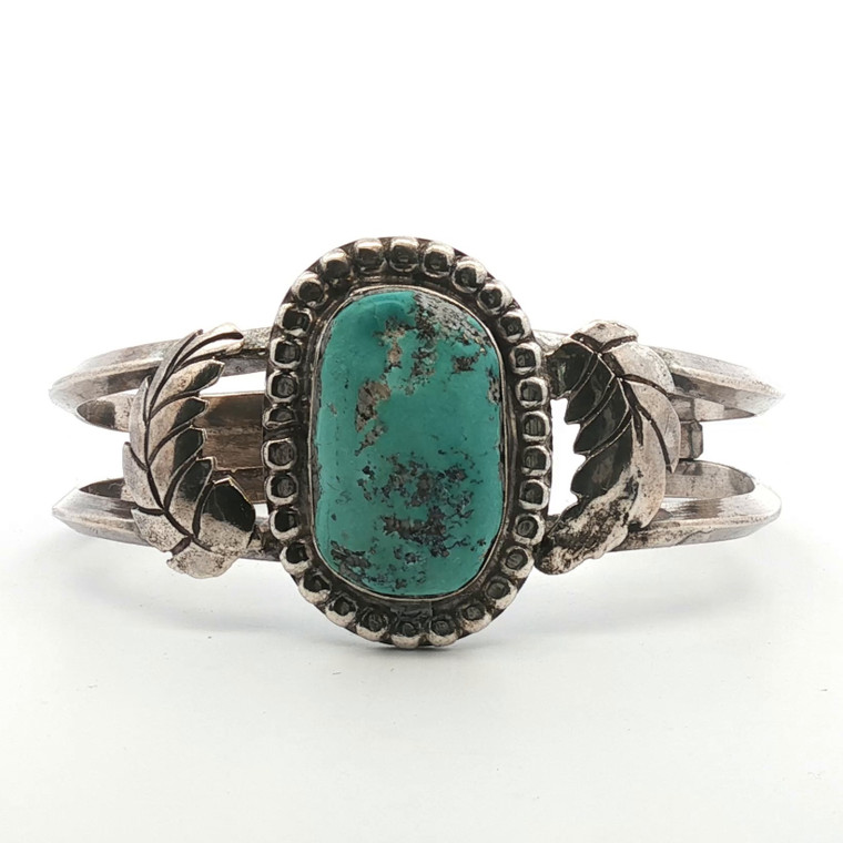 Sterling Silver Turquoise Navajo Native Cuff Bracelet