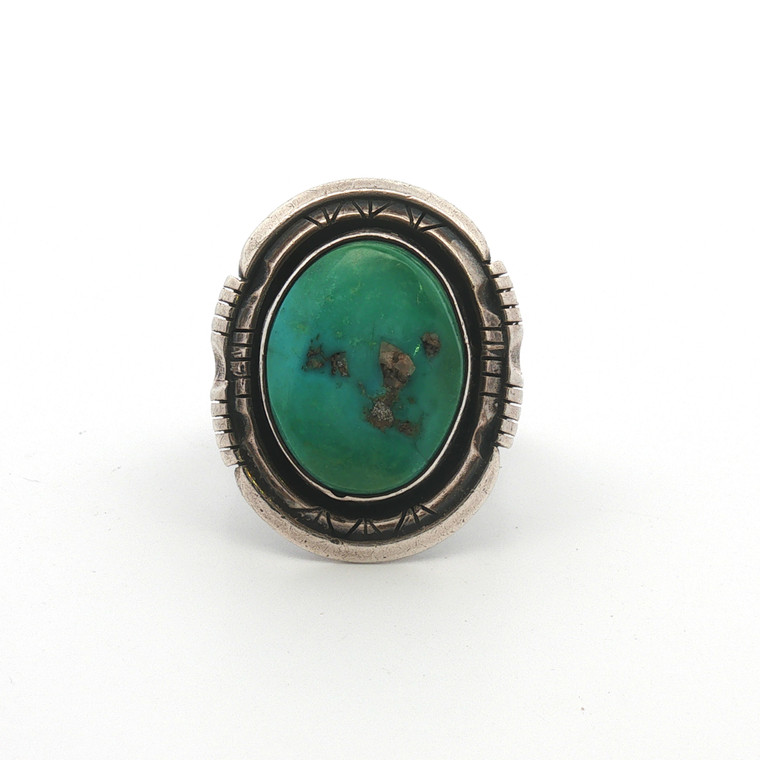 Navajo Sterling Silver Turquoise Single Stone Ring