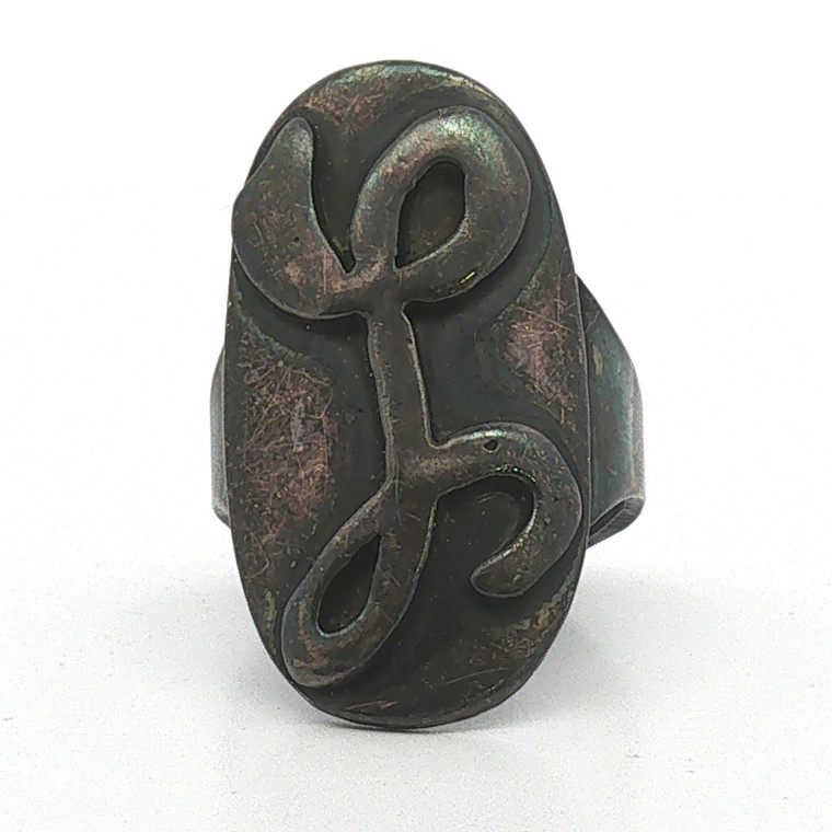 Sterling Silver L Initial Ring Size 6