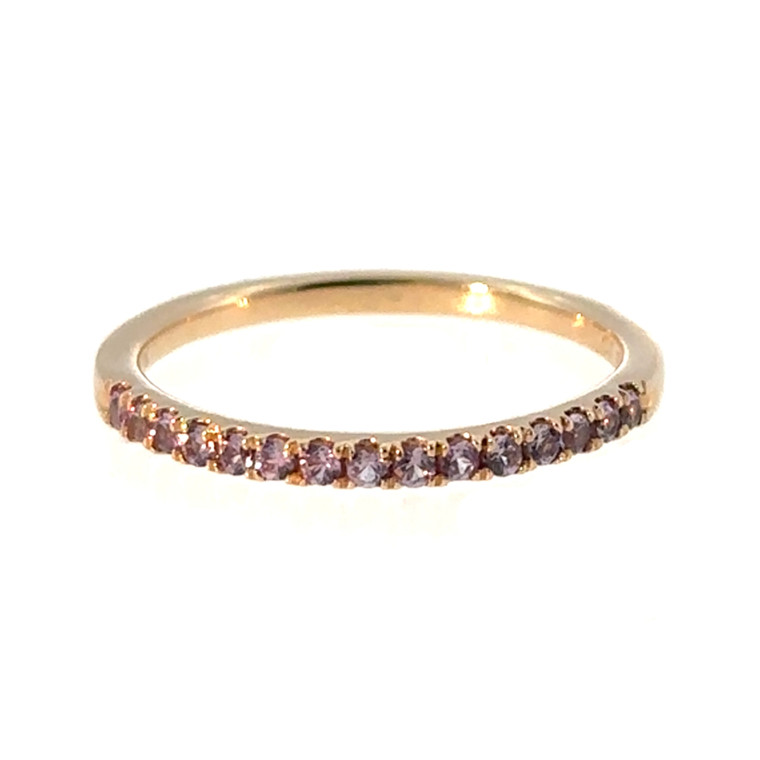 10K Gold Alexandrite Bezel Half Infinity Ring Size 7