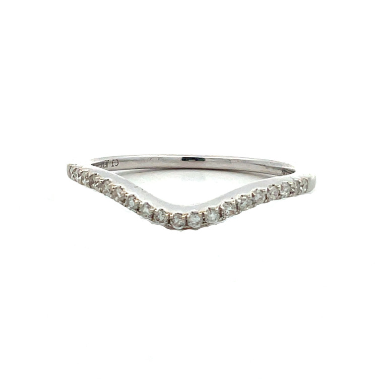 14K White Gold Diamond Accented Wavy Infinity Band Ring Size 7