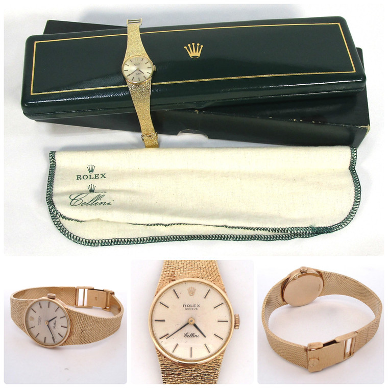 Vintage Rolex Cellini 14K Yellow Gold Ladies Cocktail Watch Cal. 1600 - Box Included (B24317 EH)