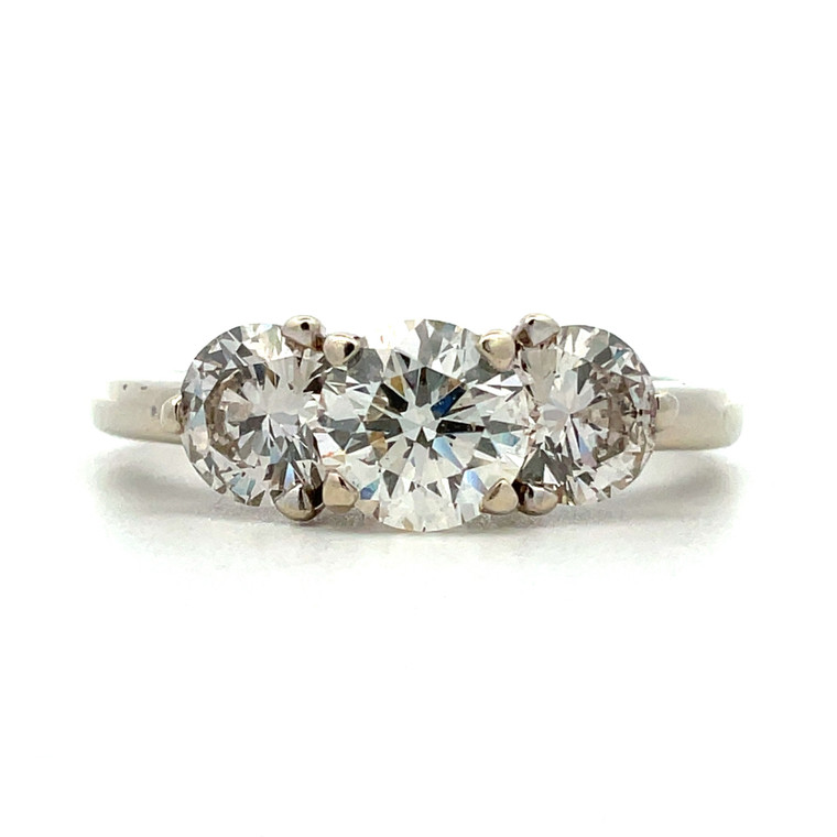 14K White Gold App 2.0cttw Three Stone Diamond Engagement Anniversary Ring Size 8