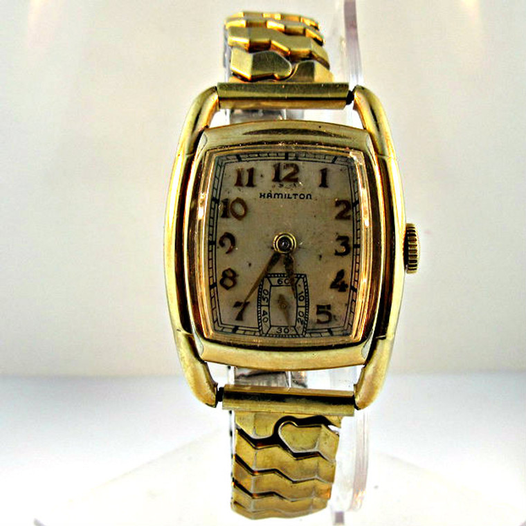 Antique Hamilton Watch Co. Inc. 17 Jewels Watch with 10k Gold Filled and Stainless Steel Case and Band (300.3942F CB)