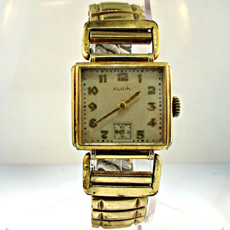 Vintage Elgin National Watch Co. Watch 10k Gold Filled Stainless Steel Case and Band (3004029CB)