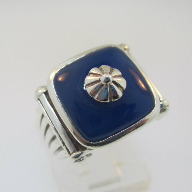 Sterling Silver Blue Stone Ring Size 6