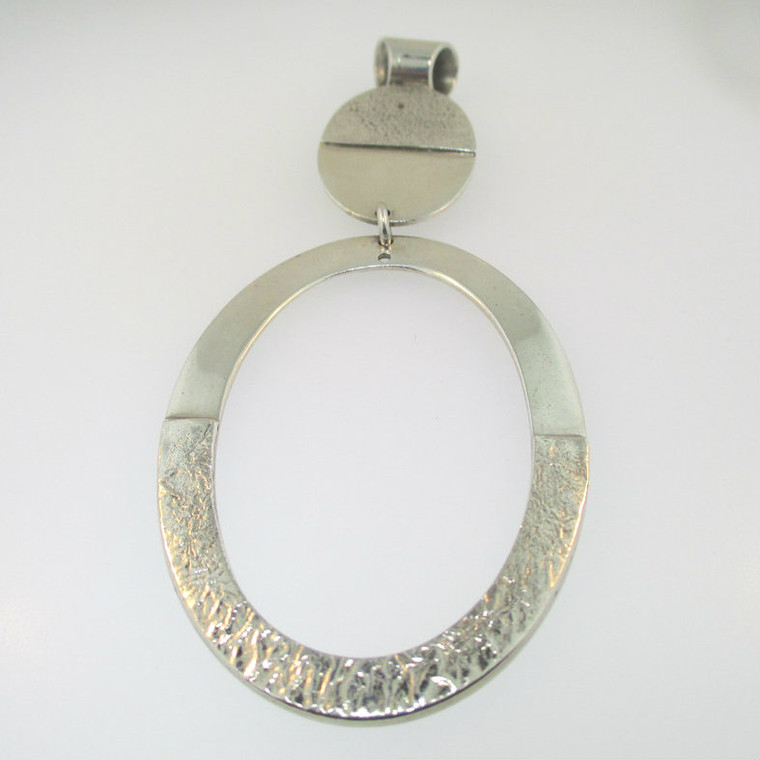 Sterling Silver Mexico Large Oval Pendant