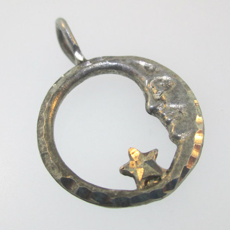 Sterling Silver Moon & Star Pendant 