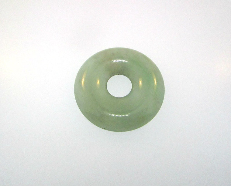 Chinese Round Light Green Jade Carved Loop Ring Circle Pendant