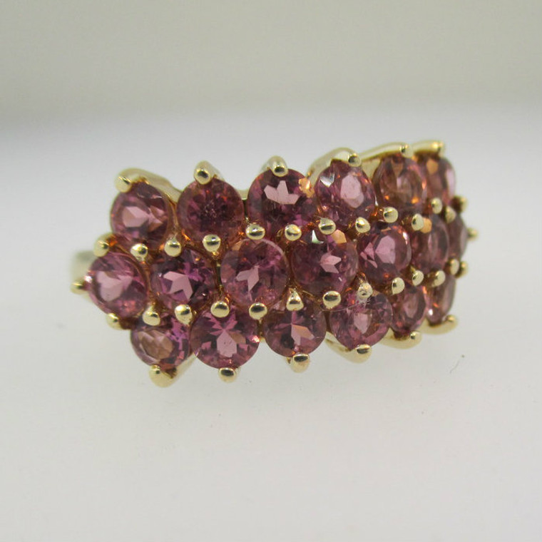 10k Yellow Gold Pink Tourmaline Fashion Ring Size 6