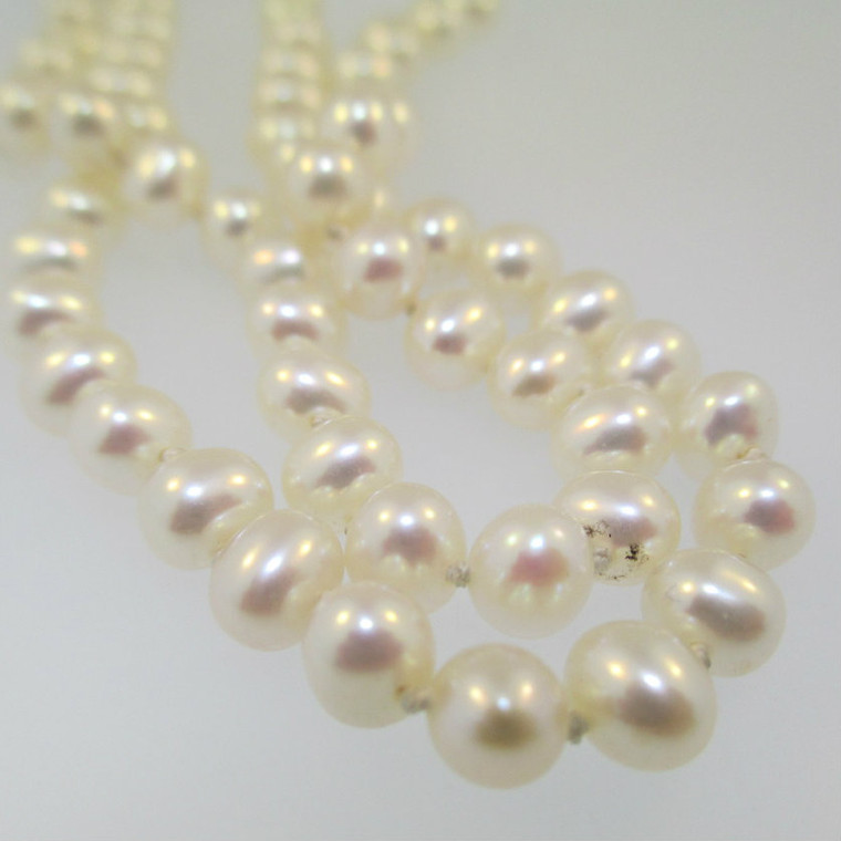 14k Yellow Gold Approx 5mm Fresh Water Pearl Necklace 18" Length