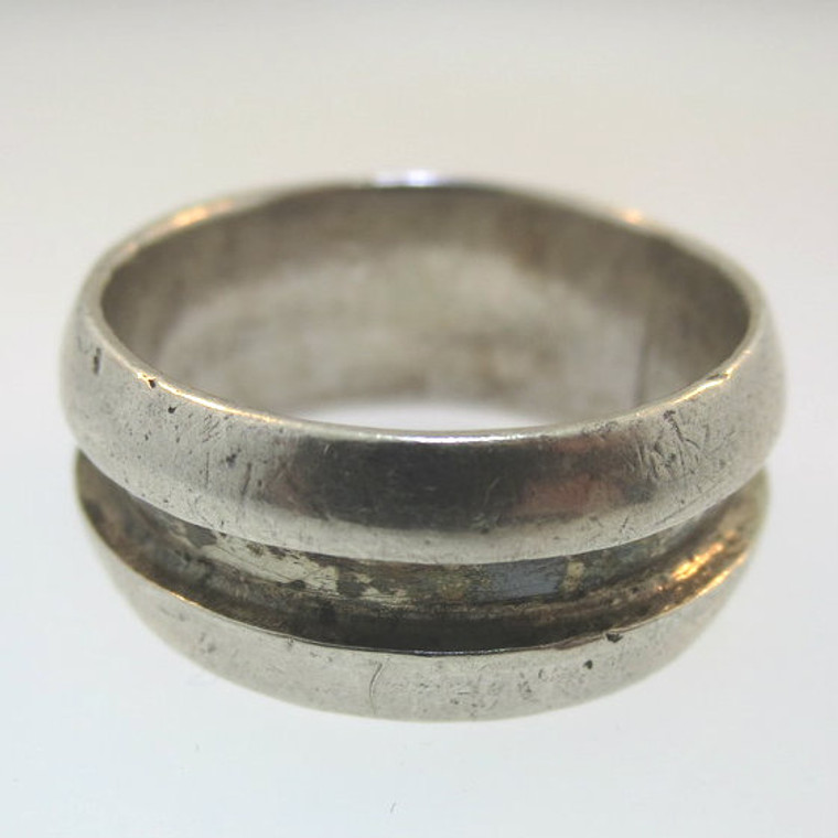 Vtg Sterling Taxco Mexico Mens Spinner Band Ring for Repair Signed CM Size 8.25