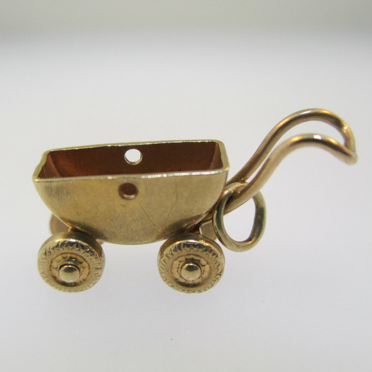 10k Yellow Gold Movable Stroller Charm