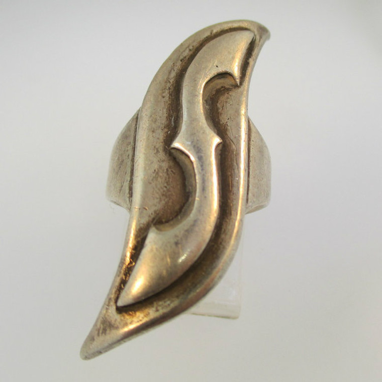 Vintage Sterling Silver Signet Initial S Ring Size 6