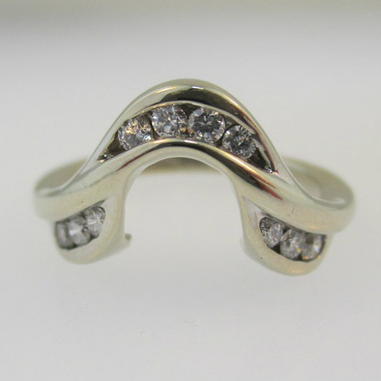 14k White Gold A. Jaffe Approx .15ct TW Diamond Ring Enhancer Size 3 3/4