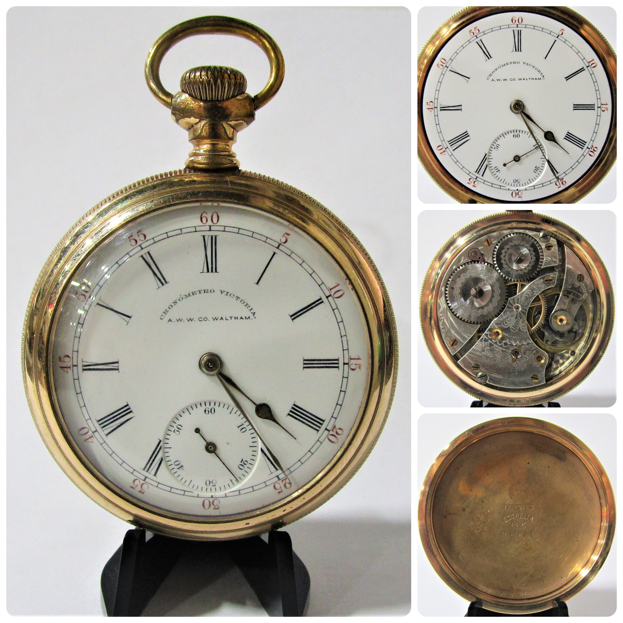 Waltham hunter pocket watch c1913