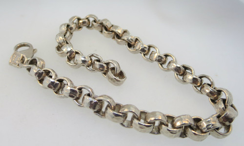 Sterling Sliver Chain Link Bracelet With Maker's Mark