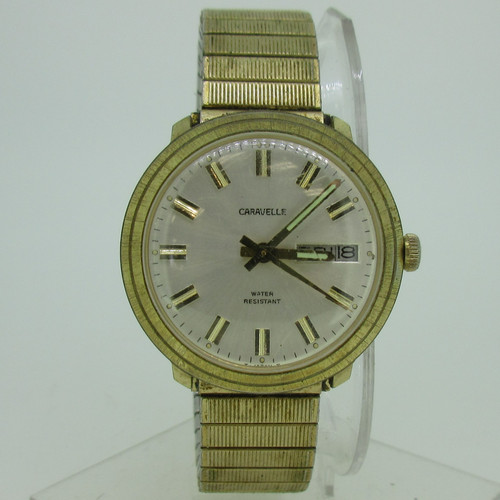 Vintage Caravelle N4 11OTCB 16 Jewels Gold Tone and Stainless Steel ...