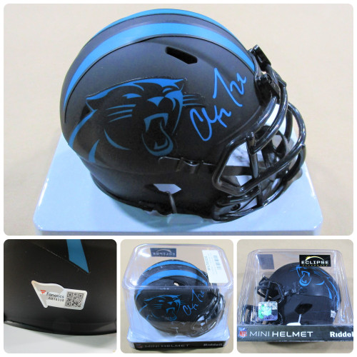 Christian McCaffrey Autographed Carolina Panthers Black Eclipse Full S — RSA