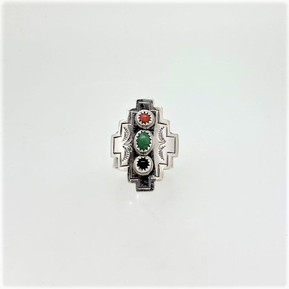 NAVAJO STERLING E.BELONE オニキスリング Native American Navajo Classic Black Onyx Sterling Silver