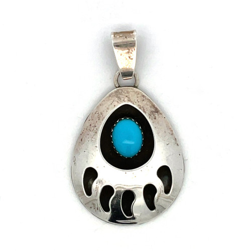 【b-16】 one‐hand bear claw / Turquoise Bear Claw and Turquoise Ring — Cisco's Gallery