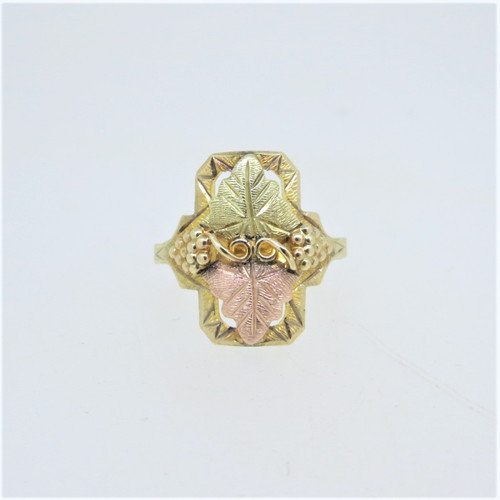 JCO 10K Yellow Gold 12K Black Hills Gold Grapes and Leaves Fashion