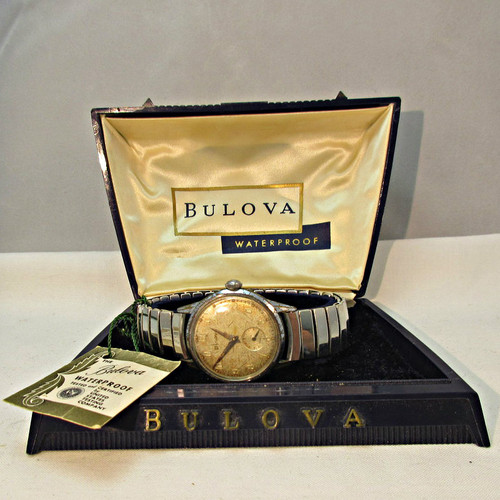 Vintage Bulova Watch Co. Waterproof Watch Stainless Steel Case and Band  with Original Box (3003981 CB)