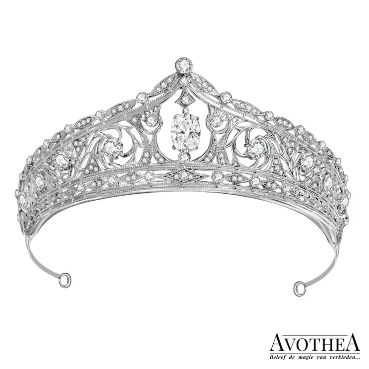 dilemma ironie Tomaat Tiara Mathilda - Zilveren prinsessen tiara met fijne strass steentjes en  witte kunstdiamanten