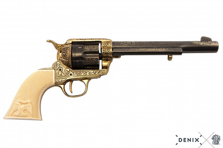 Denix Colt Peacemaker Revolver - 7.5" - Verenigde Staten - 1873 - Ivoor/Zwart/Goud | Avothea Store