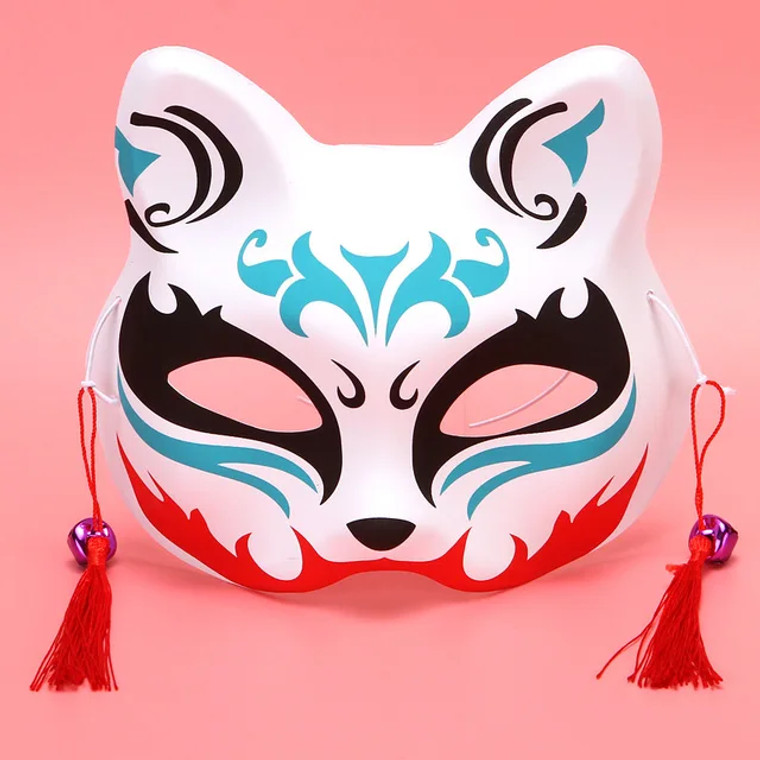 Kattenmasker met Fijne Kwastjes - Vurig - Zwart/Blauw/Rood