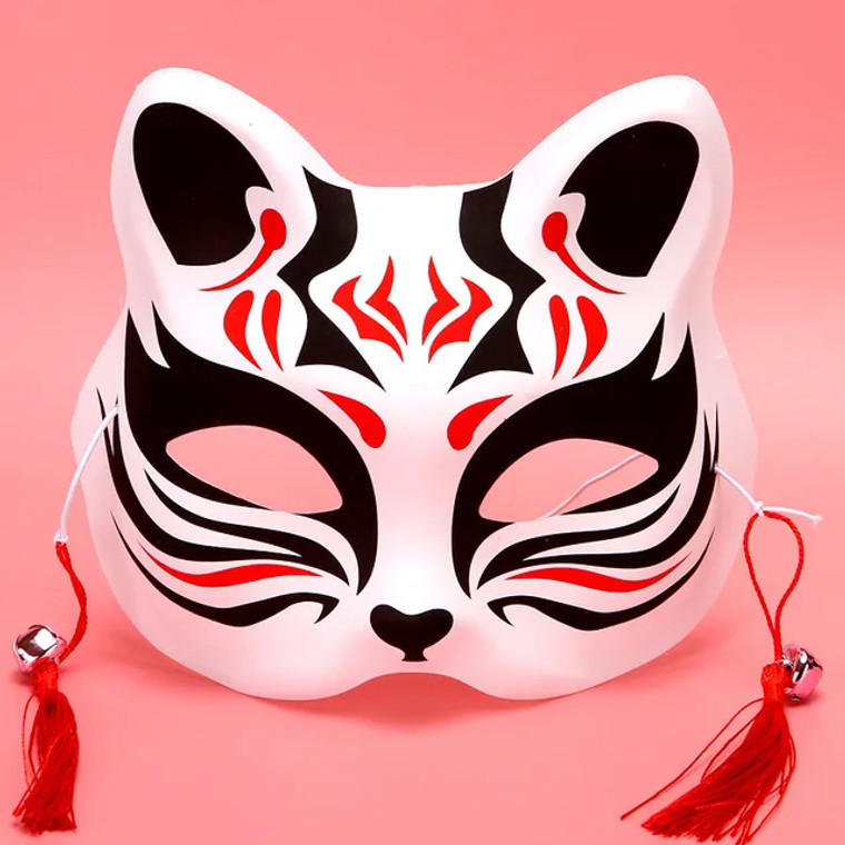 Kattenmasker met Fijne Kwastjes - Strijdig - Zwart/Rood