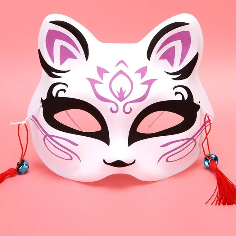 Kattenmasker met Fijne Kwastjes - Lelie - Paars/Zwart