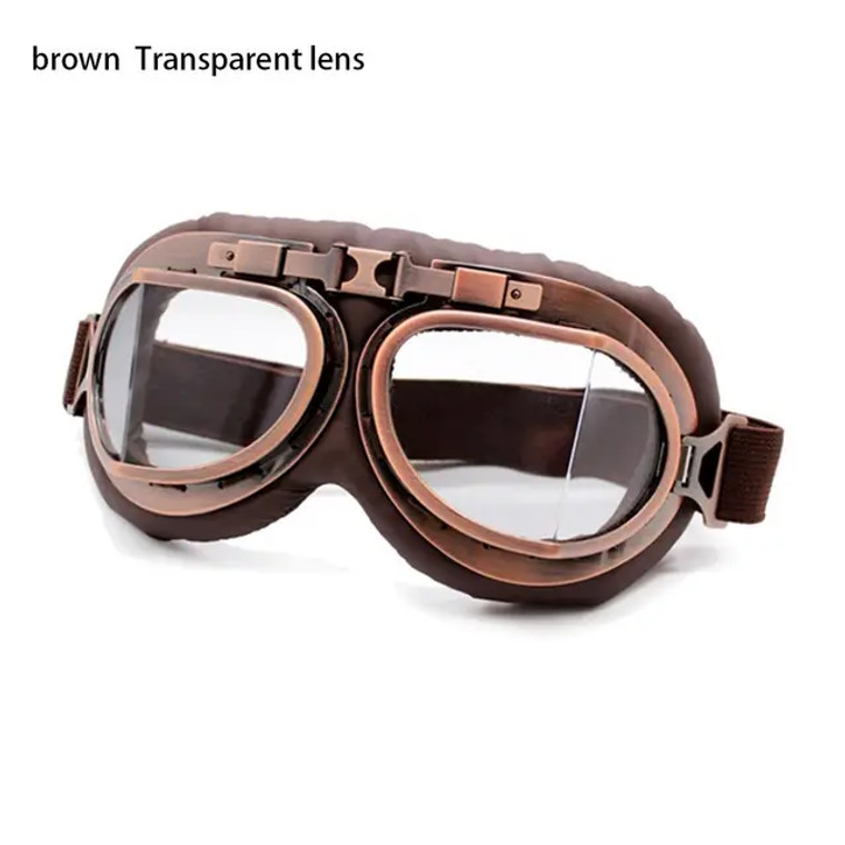 Vintage Steampunk Pilotenbril - Bruin/Transparant