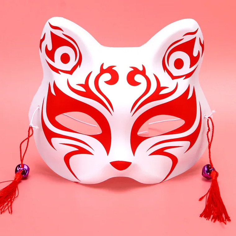 Kattenmasker met Fijne Kwastjes - Brandend - Rood