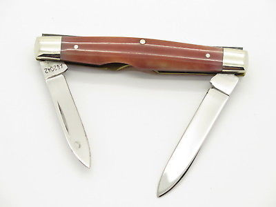 Vtg 1980 Case XX 62042 Red Appaloosa Bone Folding Pocket Pen Knife