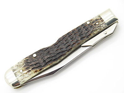 Vtg 1979 Case XX 6111 1/2 Bone Cheetah Swing Guard Folding Pocket