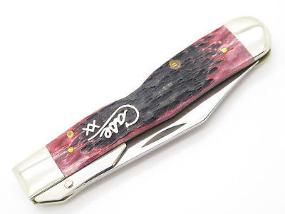 2002 Case XX 6111 1/2 Cranberry Cheetah Swing Guard Folding Pocket