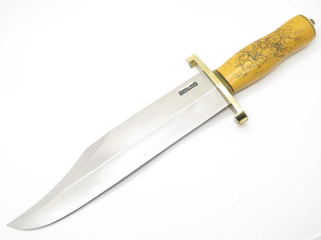Vtg Randall Smithsonian Model 12-11 Scrimshaw Micarta Fixed Bowie