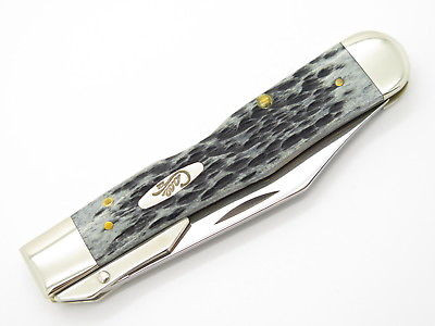 2002 Case XX 6111 1/2 Black Bone Cheetah Swing Guard Folding